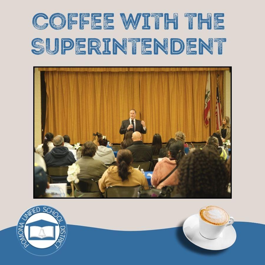 Coffee with the Superintendent at Mendoza Center on 3.26.24 - image used for news story or Darren Knowles speaking to parents